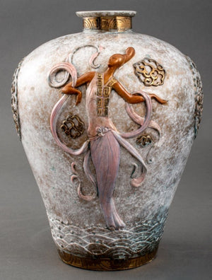 Erte "Oriental Mystery" Patinated Bronze Vase 1990 (8889653035315)