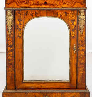 Victorian Marquetry Walnut Mirrored Cabinet (9032141242675)