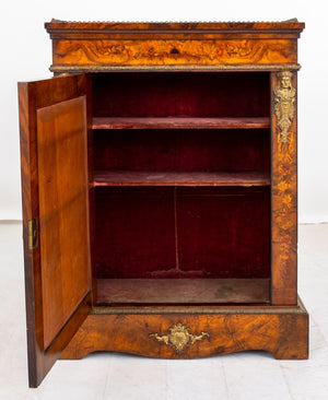 Victorian Marquetry Walnut Mirrored Cabinet (9032141242675)