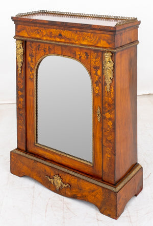 Victorian Marquetry Walnut Mirrored Cabinet (9032141242675)