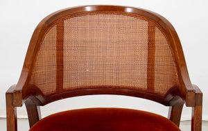 Edward Wormley Mahogany and Cane Paneled  Armchair (8866525577523)