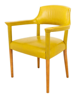 Mid Century Modern Chartreuse Leather Armchair (8866546843955)