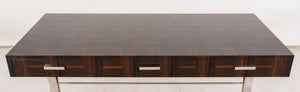 Art Deco Revival Macassar & Chrome Desk (8895071486259)