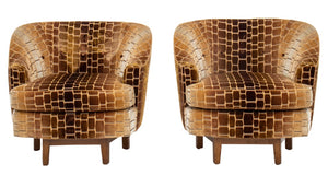 Edward Wormley for Dunbar Swivel Lounge Chairs, Pr (8866618081587)
