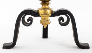 Gilt Bronze Ball Form Andirons, Pair (9187225862451)