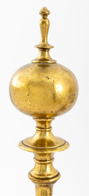 Gilt Bronze Ball Form Andirons, Pair (9187225862451)