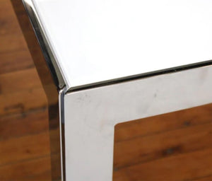 Modern Minimalist Chrome & Glass Cocktail Table (8972090114355)