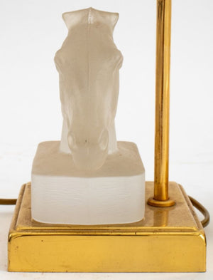 Maison Le Dauphin Glass & Bronze Horse Lamps, 2 (8949829894451)