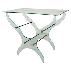 Pietra Chiesa Style Glass and Brass Side Table (8895111758131)