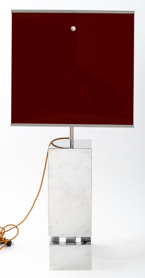 Romeo Rega Attr. Lucite & Chrome Table Lamp (8895973261619)