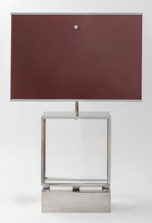 Romeo Rega Attr. Lucite & Chrome Table Lamp (8895984173363)