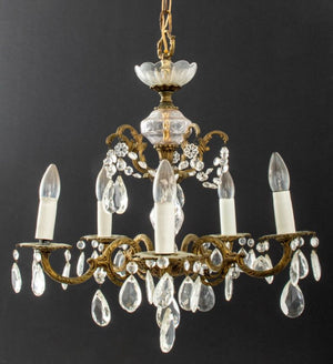 Spanish Vintage 5-Light Cut Crystal Chandelier (8948112490803)