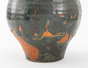 Green Blue Flambe Drip Glazed Art Pottery Vase (8901488607539)