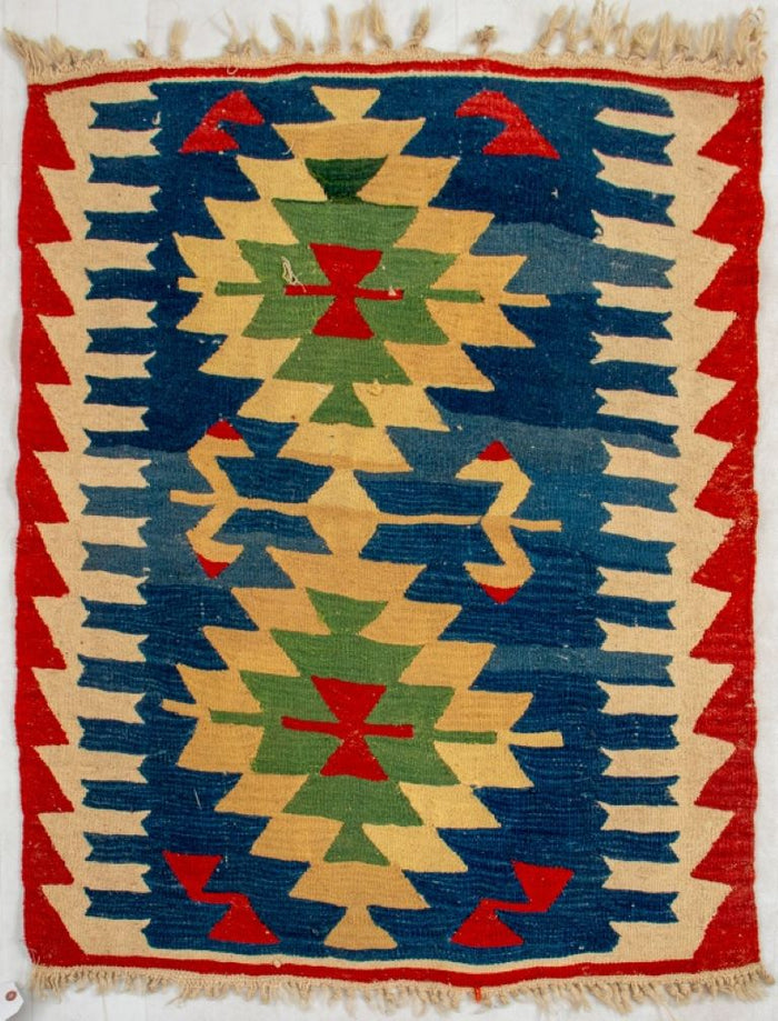 Turkish Kilim Rug, 3.4' x 2.8'