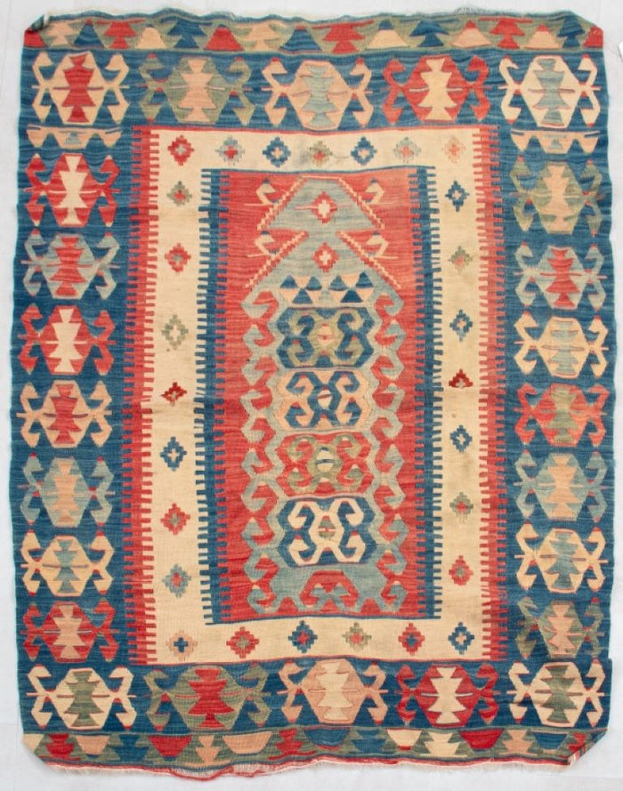 Turkish Kilim Rug, 4.6' x 3.4'