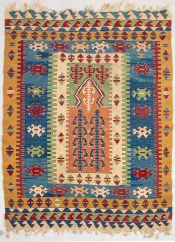 Turkish Kilim Prayer Rug, 5.7' x 3.10'
