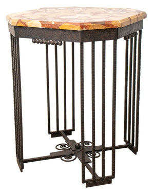 Edgar Brandt Style Art Deco Wrought Iron Table (8886856909107)