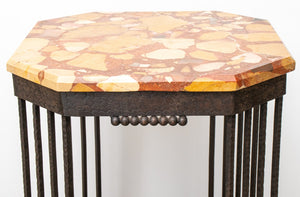 Edgar Brandt Style Art Deco Wrought Iron Table (8886856909107)