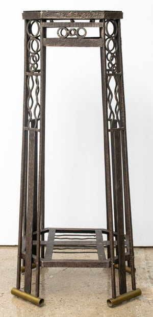 Edgar Brandt Style Art Deco Wrought Iron Pedestal (8886864118067)