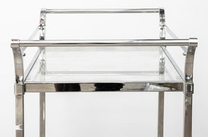 Modern Chrome & Glass 2-Tiered Bar Cart (8883510968627)