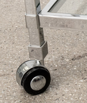 Modern Chrome & Glass 2-Tiered Bar Cart (8883510968627)