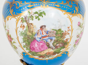 Belle Epoque Sevres Ormolu Porcelain Chandelier (9032002928947)