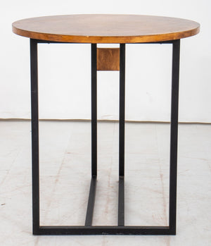 Postmodern Pine & Metal Wood End Table (9365068087603)