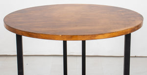 Postmodern Pine & Metal Wood End Table (9365068087603)