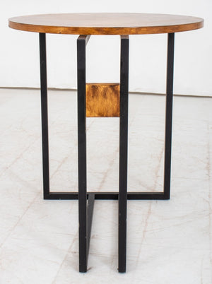 Postmodern Pine & Metal Wood End Table (9365068087603)