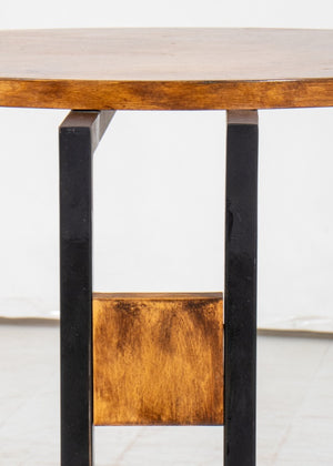 Postmodern Pine & Metal Wood End Table (9365068087603)