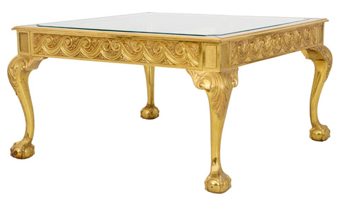 Louis XV Style Gilt Bronze Glass Top Coffee Table