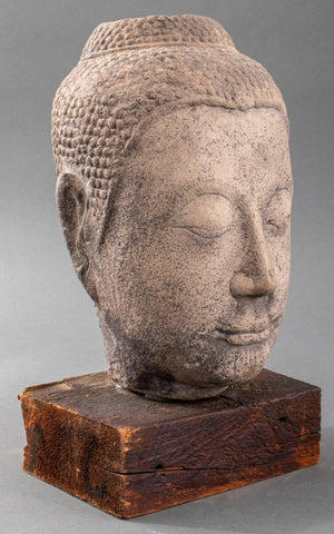 Asian Carved Composite Stone Buddha Head (9032058372403)