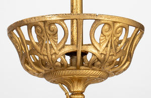 Gothic Revival Two-Arm Gilt Metal Chandelier (9364944355635)