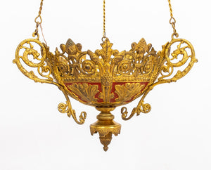 Gothic Revival Gilt Metal Hanging Pendant (9299776831795)