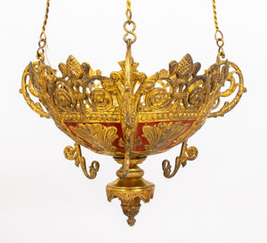 Gothic Revival Gilt Metal Hanging Pendant (9299776831795)