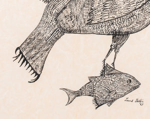 Leonard Barton "Bird of Prey" Ink on Paper (8934587203891)