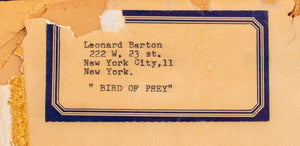 Leonard Barton "Bird of Prey" Ink on Paper (8934587203891)