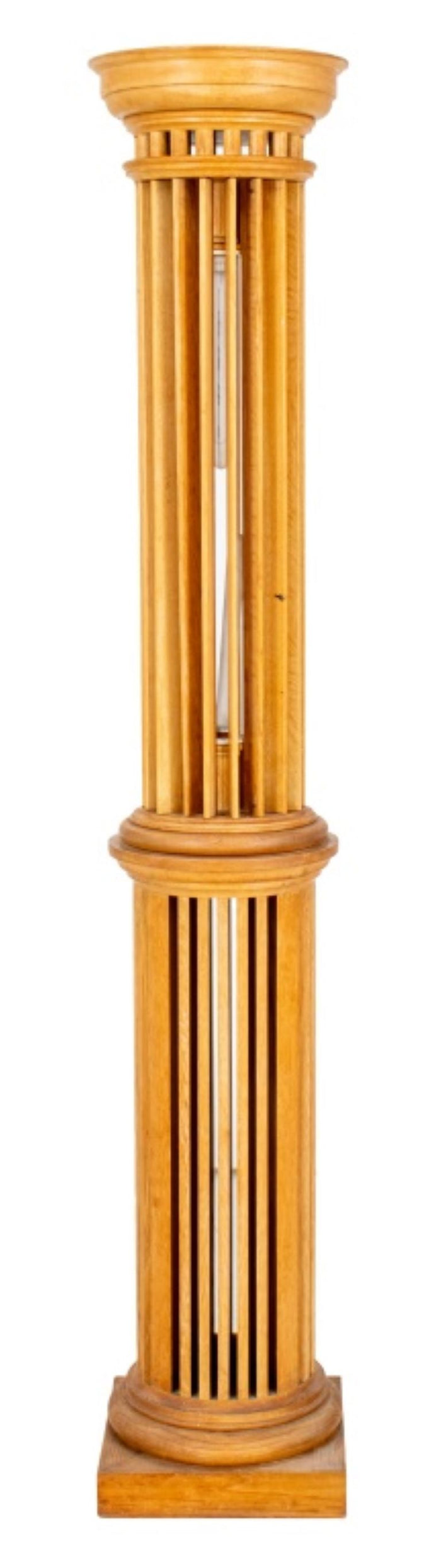Neoclassical Style Fluted Wood Column Floor Lamp