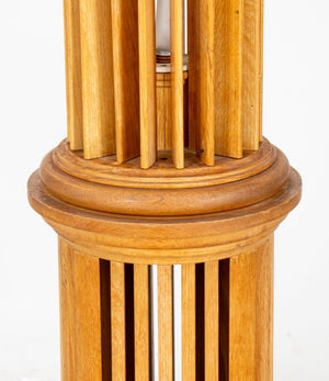 Neoclassical Style Fluted Wood Column Floor Lamp (8944706126131)