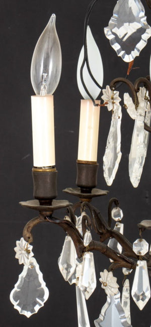 Cut Glass Six Arm Candlestick Style Chandelier (8960971768115)