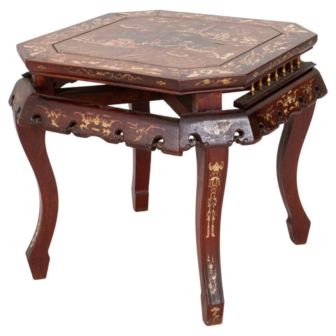 Chinese Inlaid Hardwood Side Table, 19th C