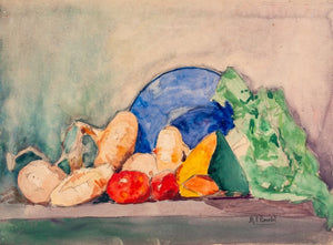 M. V. Bouttet Untitled Still Life Watercolor (8941593788723)