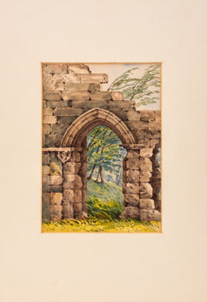 "Easby Abbey" Watercolor on Paper, early 20th C. (8941694386483)