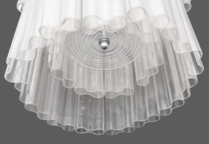 Venini Murano Linenfold Glass Pendant Chandelier (9345639547187)