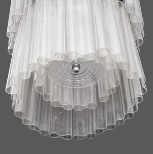 Venini Murano Linenfold Glass Pendant Chandelier (9345639547187)