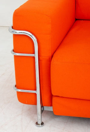 Le Corbusier LC2 Style Orange Upholstered Chair (8955755462963)
