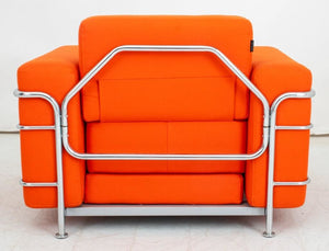 Le Corbusier LC2 Style Orange Upholstered Chair (8955755462963)