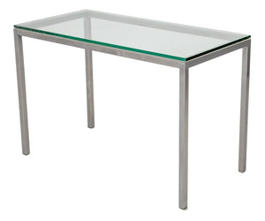 Industrial Style Chrome And Glass Side Table (8958501716275)
