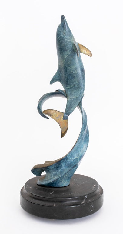 Scott Hanson Bronze Dolphin Revolving Sculpture
