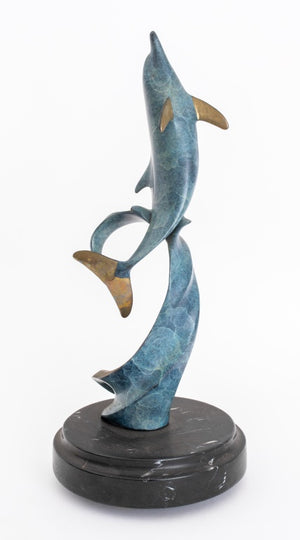 Scott Hanson Bronze Dolphin Revolving Sculpture (9182023418163)